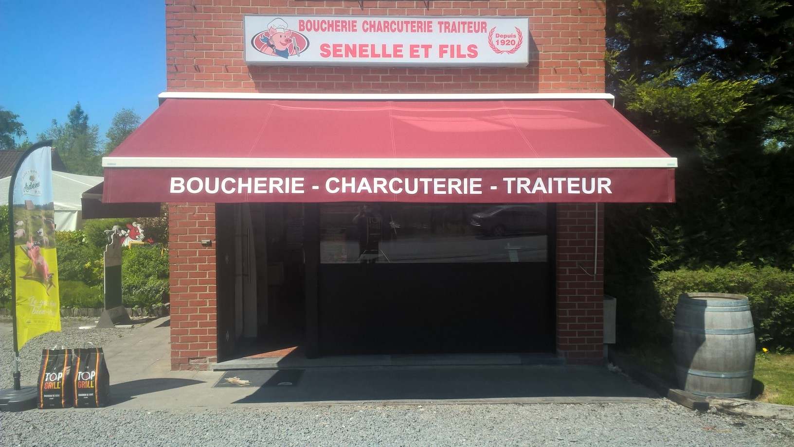 La façade de la Boucherie Senelle et Fils à Gaurain-Ramecroix